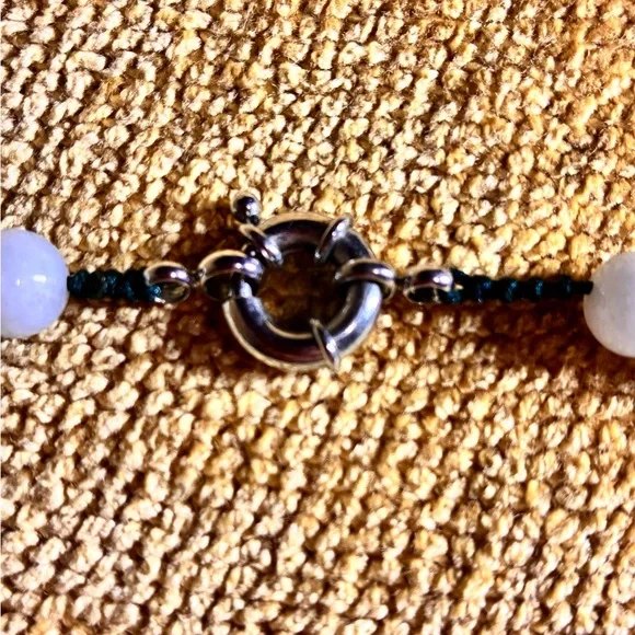 Green and White Jade Beaded Necklace